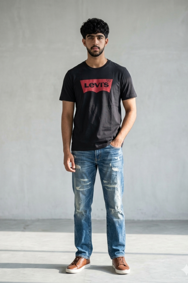 Levi's Men's Black Cotton T-Shirt