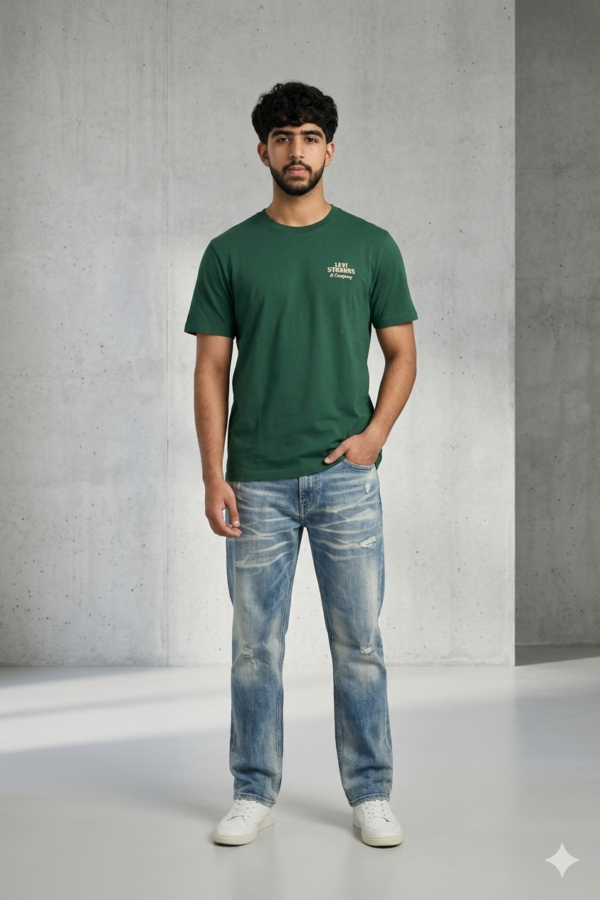 Levi's Men's Pine Green Cotton T-Shirt