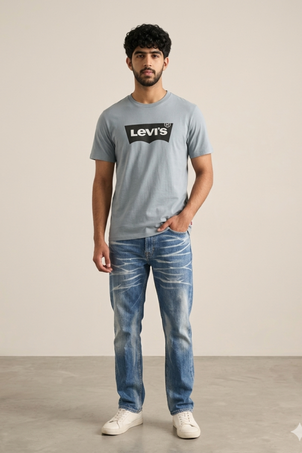Levi's Men's Mineral Grey Cotton T-Shirt