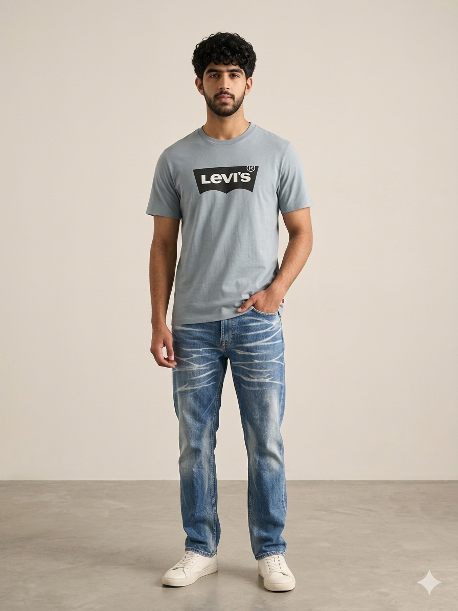 Levi's Men's Mineral Grey Cotton T-Shirt