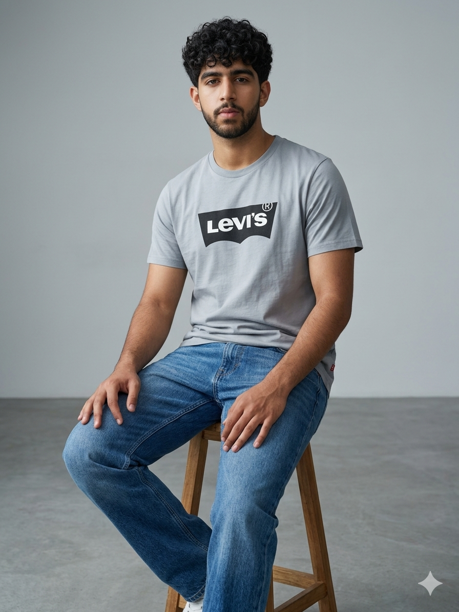 Levi's Men's Mineral Grey Cotton T-Shirt - Image 3