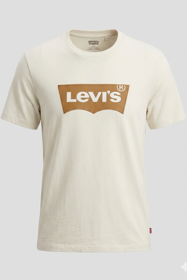Levi's Men's Off-White Cotton T-Shirt
