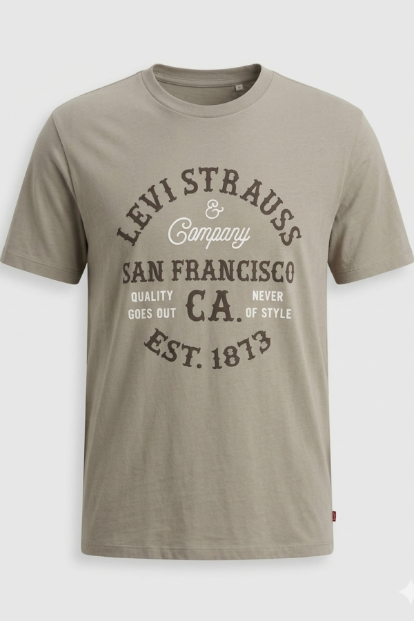 Levi's Men's Khaki Beige Cotton T-Shirt