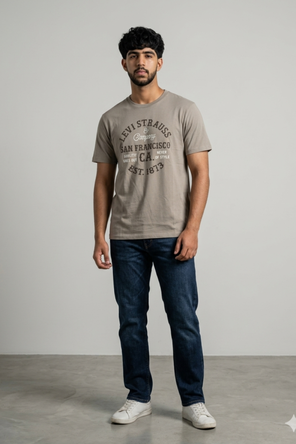 Levi's Men's Khaki Beige Cotton T-Shirt