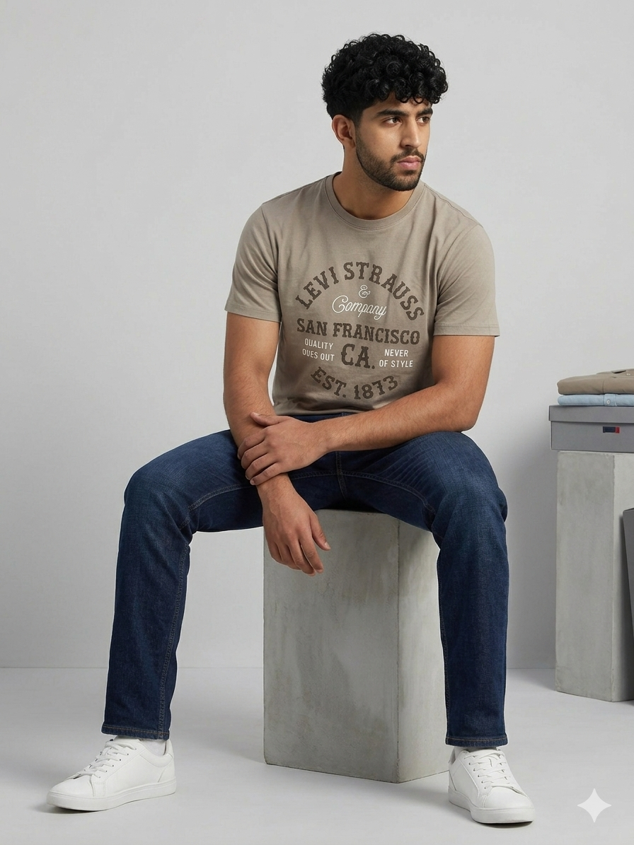 Levi's Men's Khaki Beige Cotton T-Shirt - Image 3