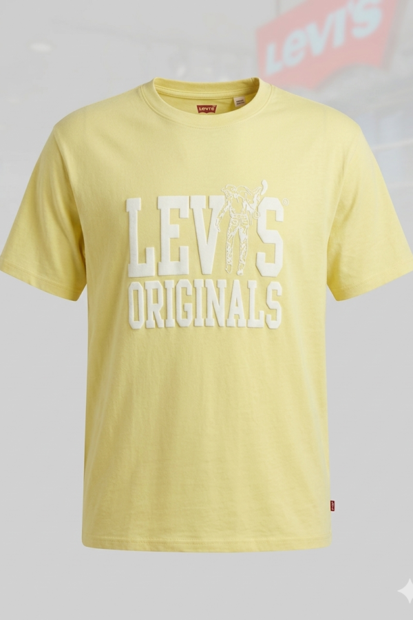 Levi's Men's Pale Yellow Cotton T-Shirt