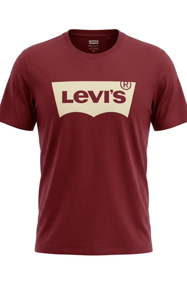 Levi's Men's Maroon Burgundy Cotton T-Shirt