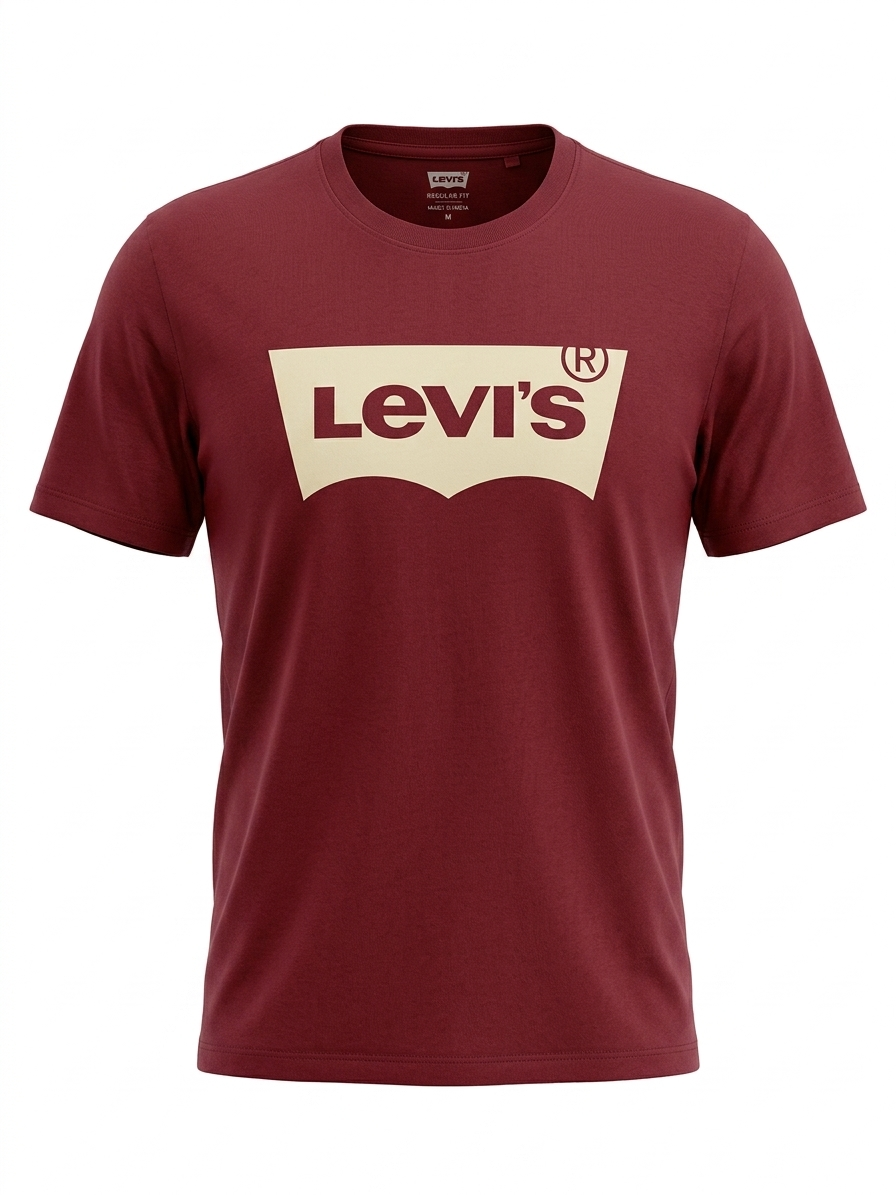 Levi's Men's Maroon Burgundy Cotton T-Shirt - Image 2