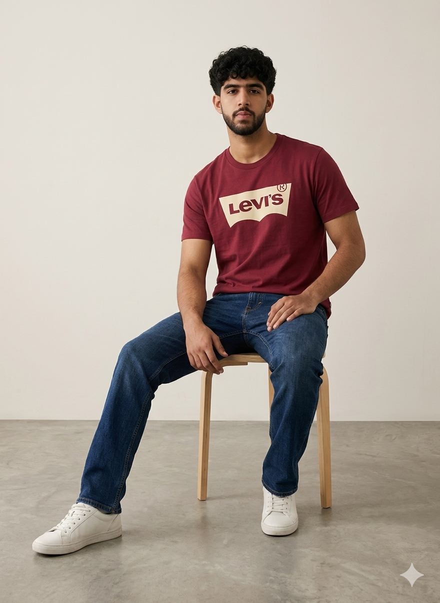 Levi's Men's Maroon Burgundy Cotton T-Shirt - Image 3