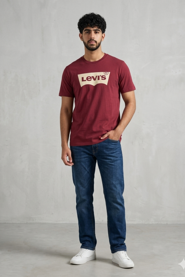 Levi's Men's Maroon Burgundy Cotton T-Shirt