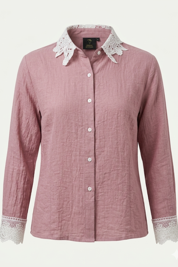 Dusty Pink Cotton Linen Shirt