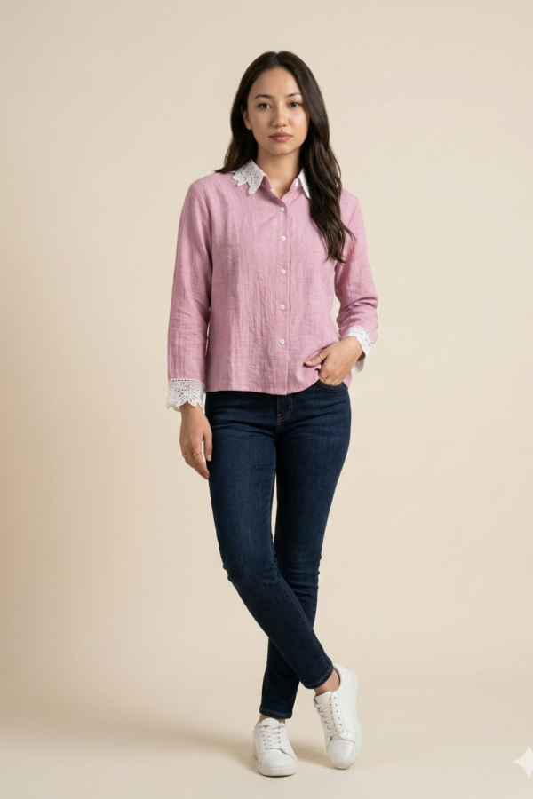 Dusty Pink Cotton Linen Shirt