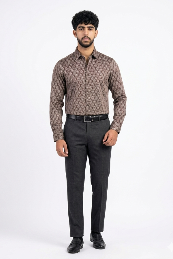 Sigotto Men's Brown Formal Shirt