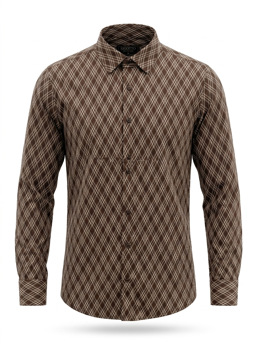 Sigotto Men's Brown Formal Shirt - Image 3