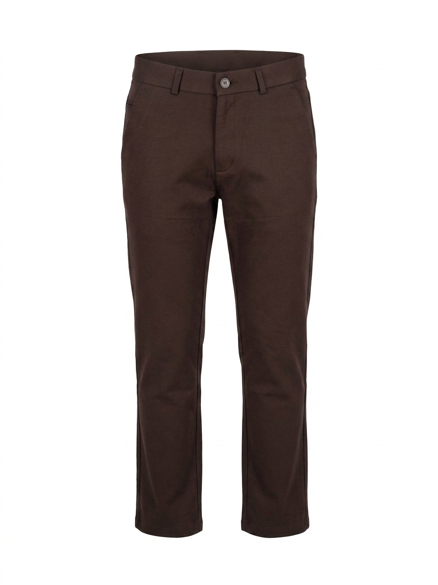 Men's Slim-Fit Stretch Cotton Trousers - Image 2