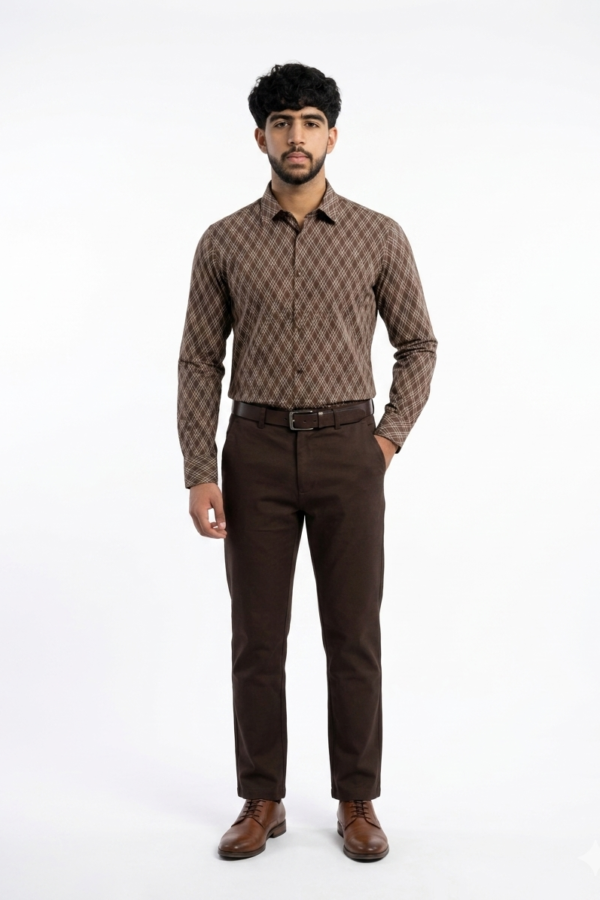 Men's Slim-Fit Stretch Cotton Trousers