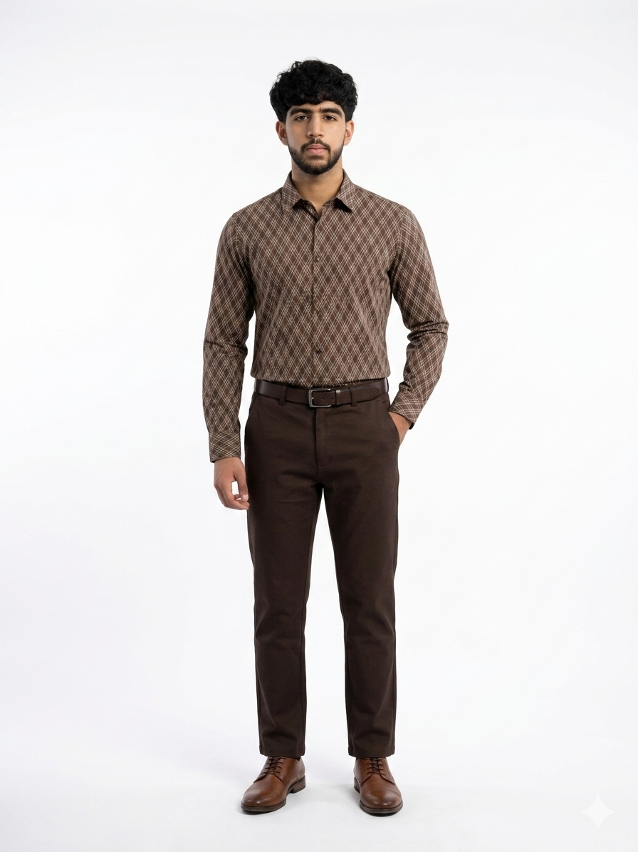 Men's Slim-Fit Stretch Cotton Trousers