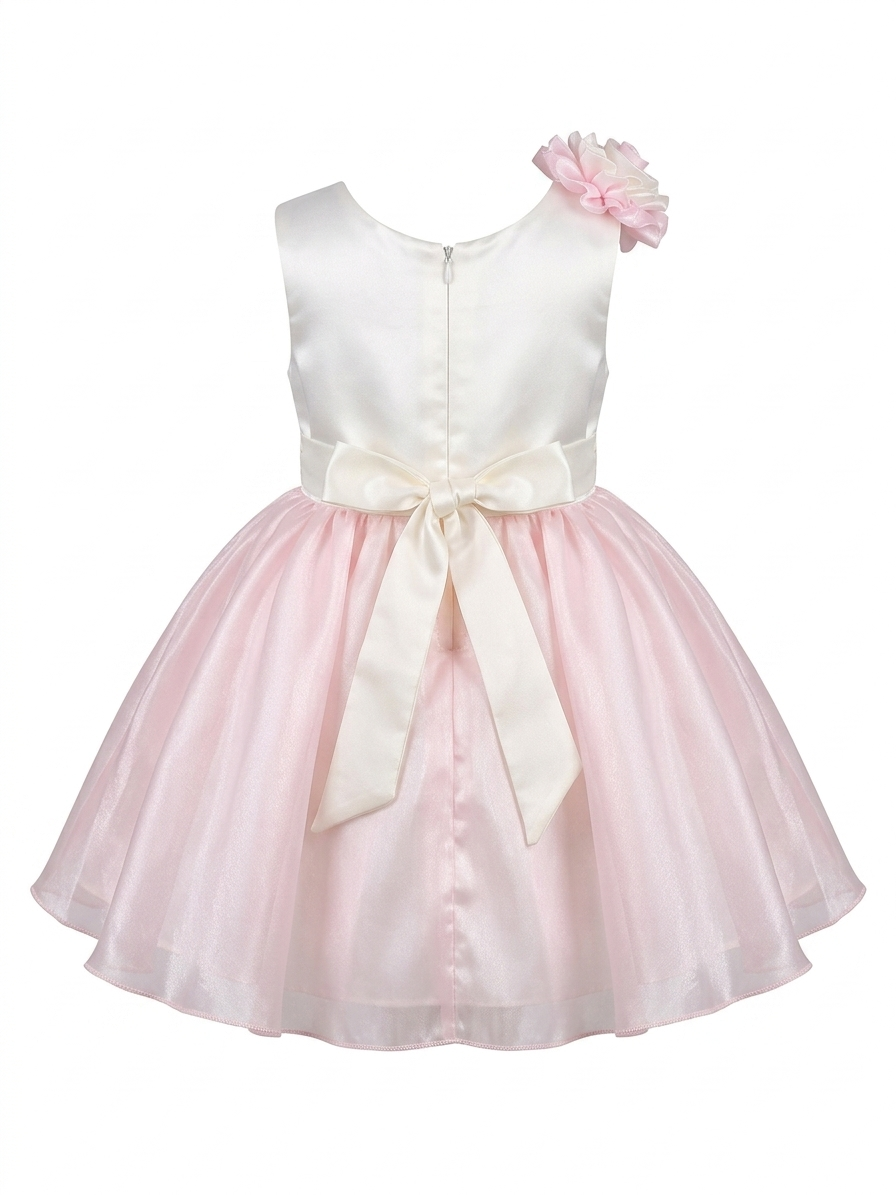 Off-White and Baby Pink Party Dress - Image 3