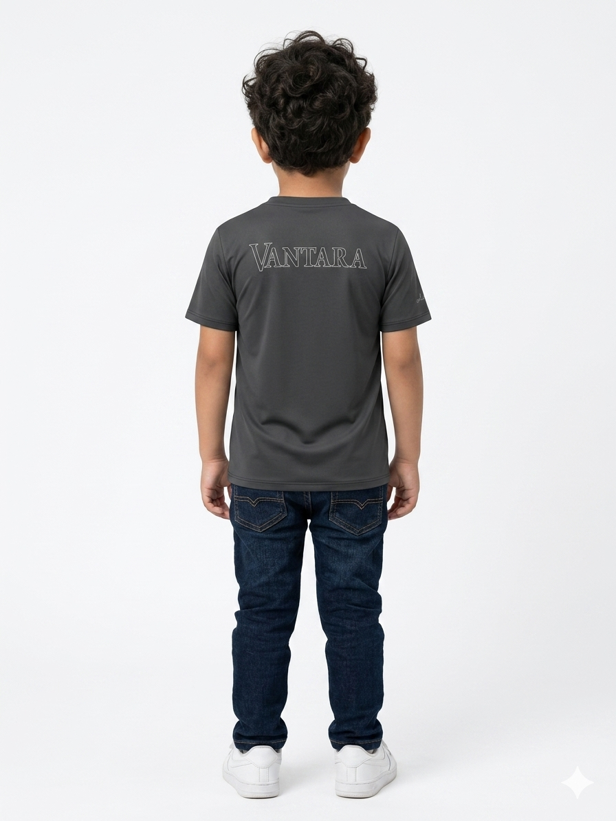 Boys' Black Graphic "Vantara" Elephant Print T-Shirt - Image 4