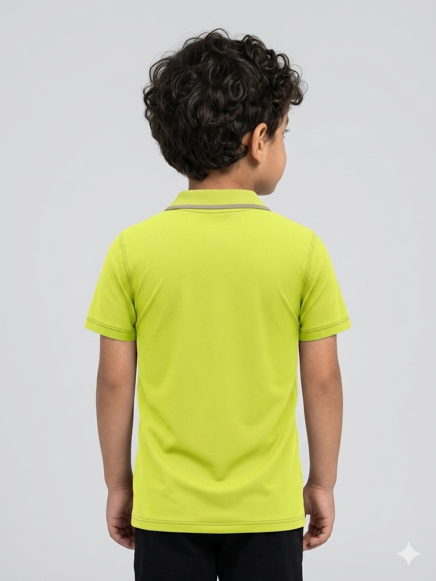 Boys' Lime Green Popeye Graphic Printed Casual T-Shirt - Image 4