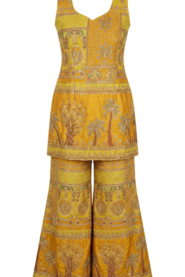Women's Mustard Yellow Ethnic Co-Ord Set