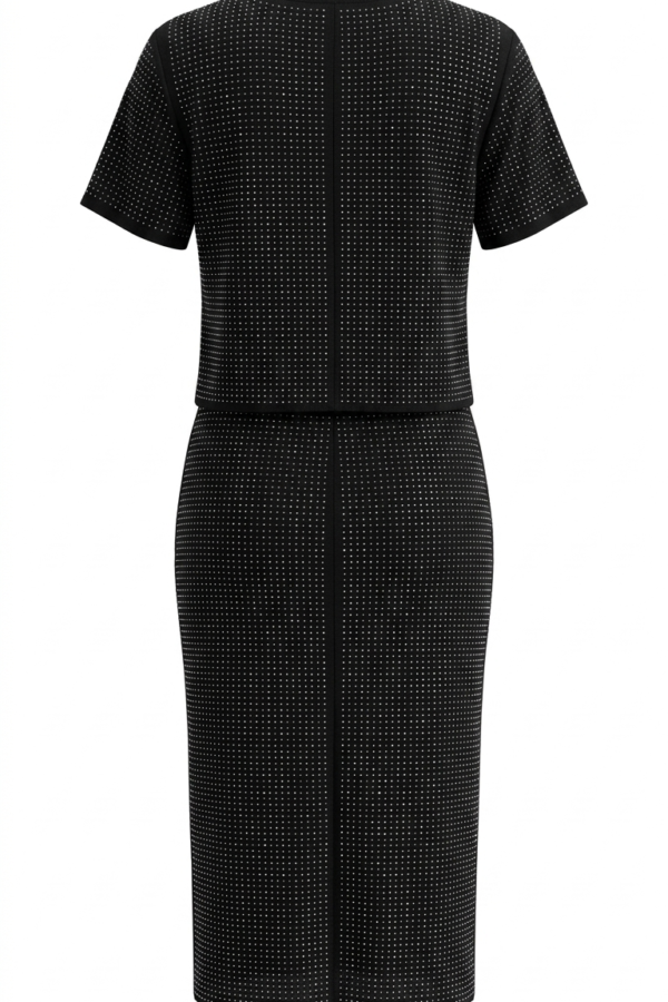 Women's All-Over Sequin Embellished Black Party Midi Dress