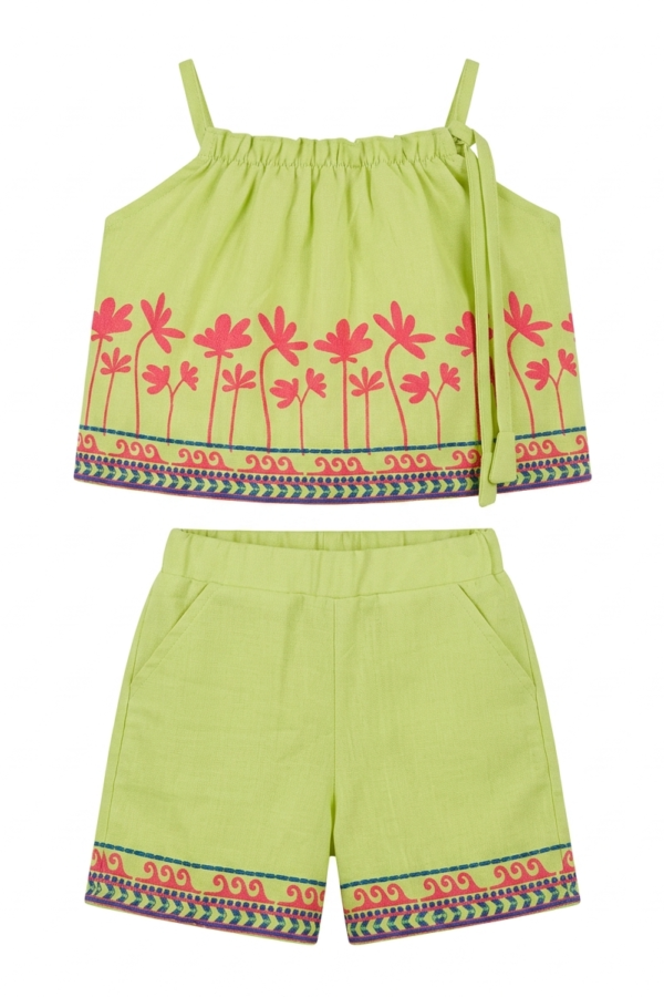 Lime Floral Print Co-ord Set