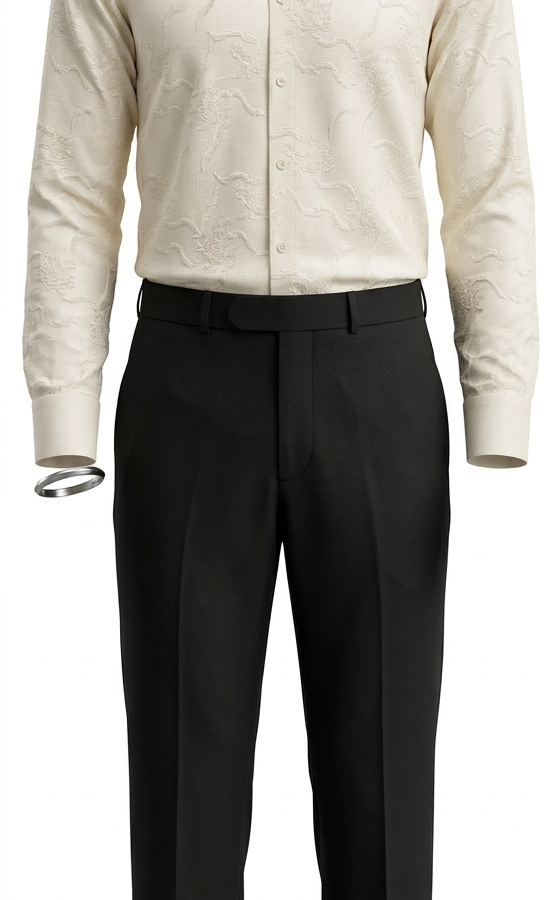 Off-White Textured Formal Shirt