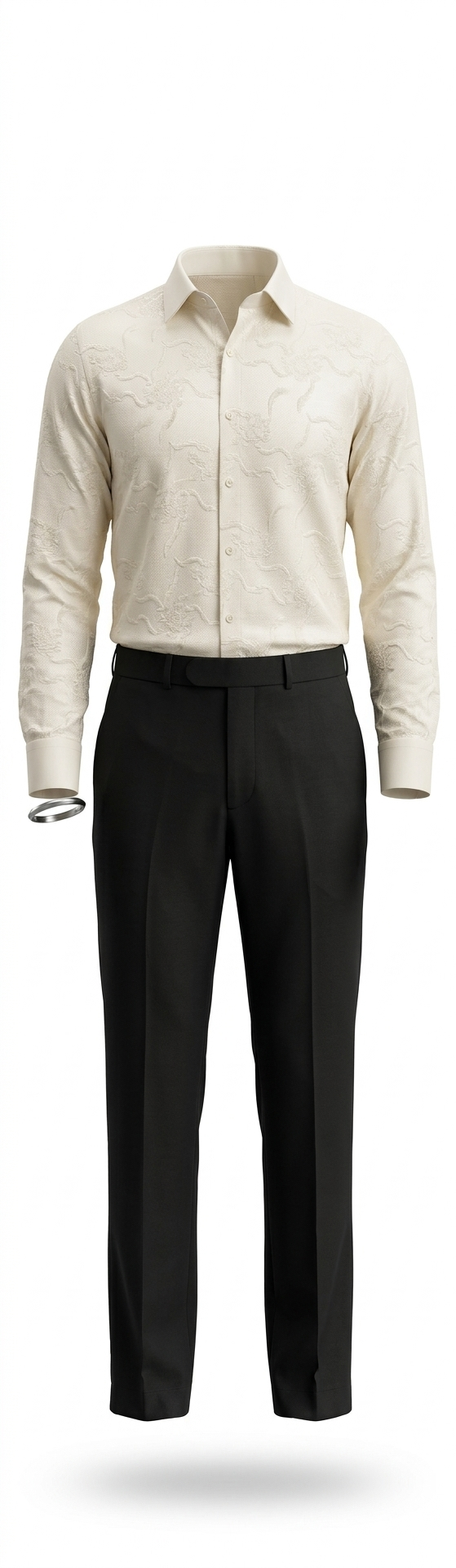 Off-White Textured Formal Shirt - Image 2