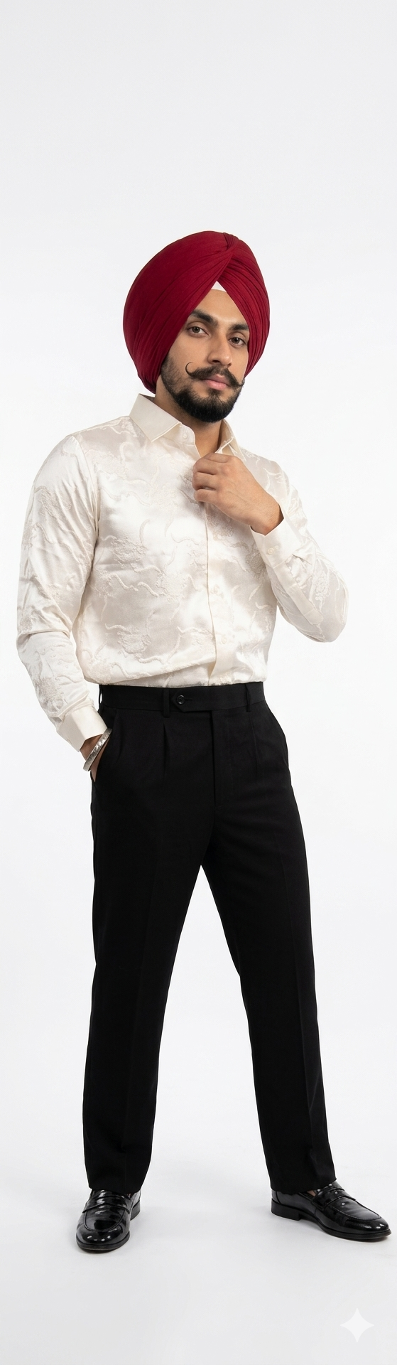 Off-White Textured Formal Shirt