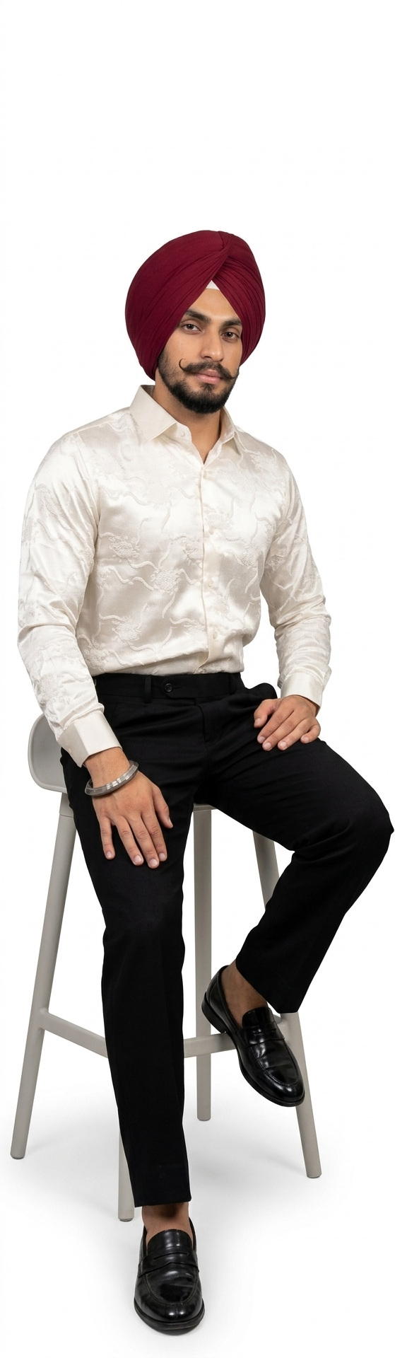 Off-White Textured Formal Shirt - Image 3