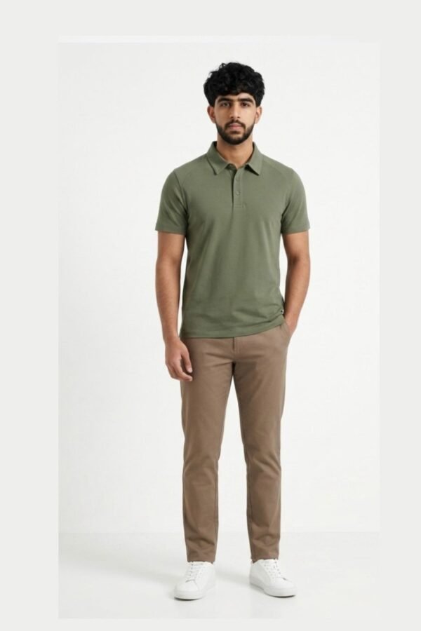 Men's Olive Green Polo T-Shirt.
