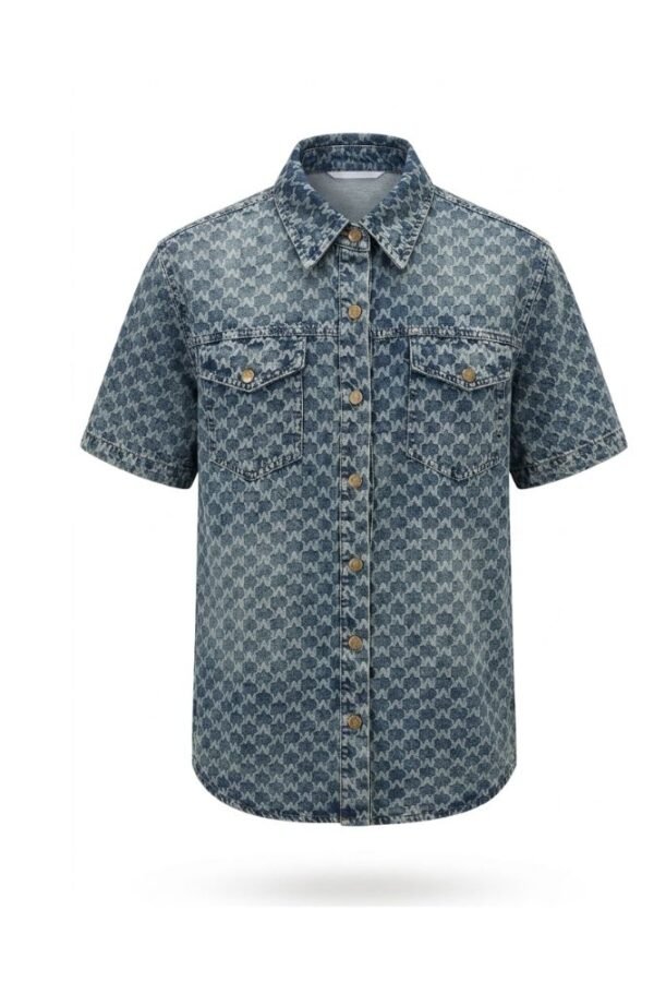 Blue Star Pattern Denim Shirt
