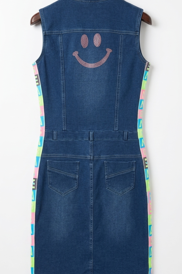 Girls' Denim Shirt Dress with Side Tape Detail