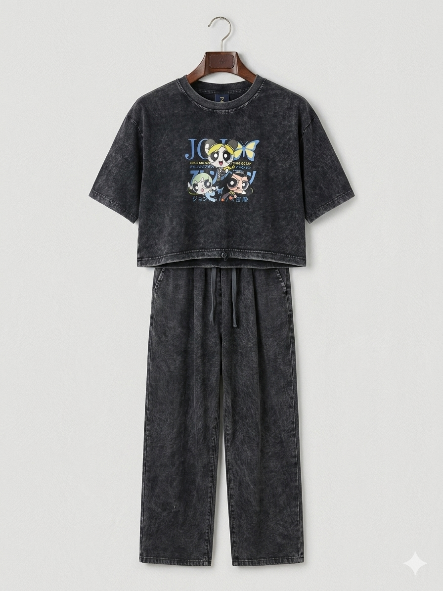 Acid Wash Graphic Co-ord Set