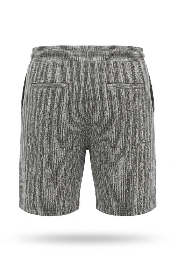 Grey Textured Knit Sweat Shorts