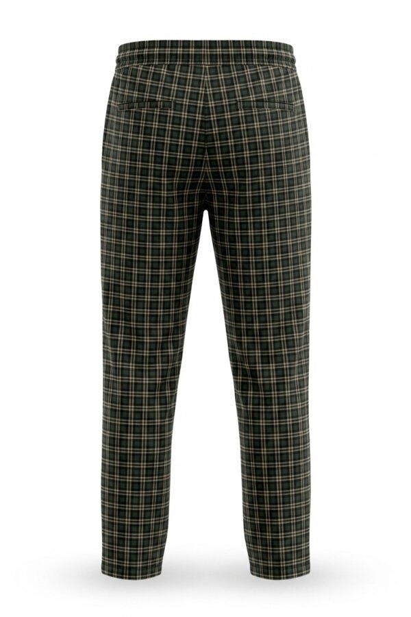 Dark Green & Beige Checked Lounge Trousers