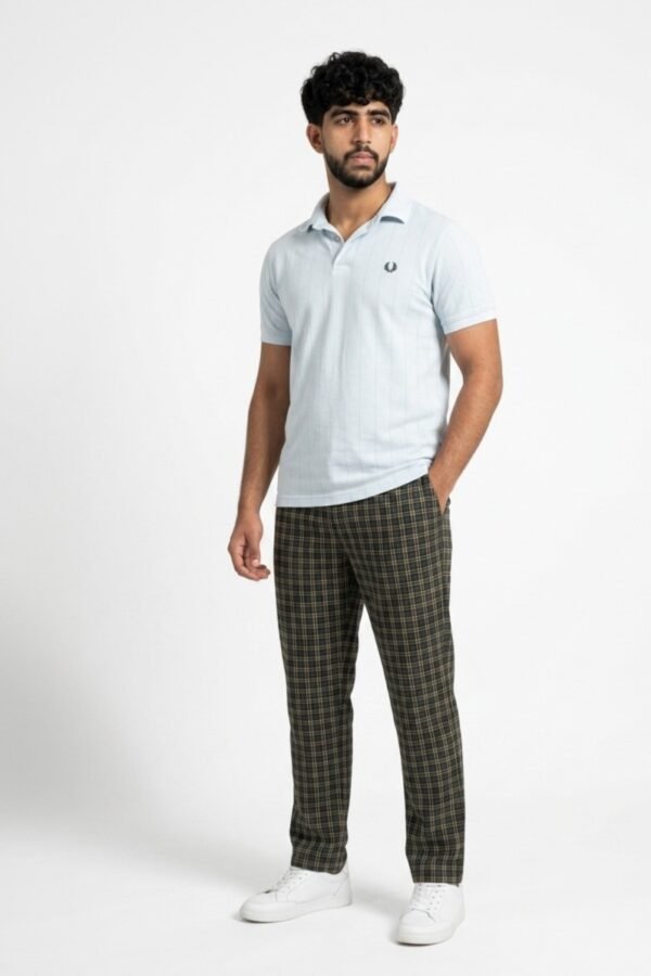 Dark Green & Beige Checked Lounge Trousers