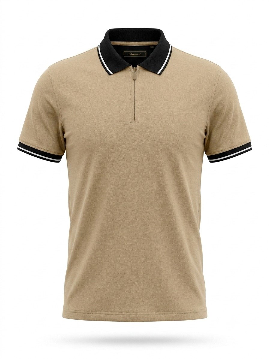Beige Polo T-Shirt - Image 2