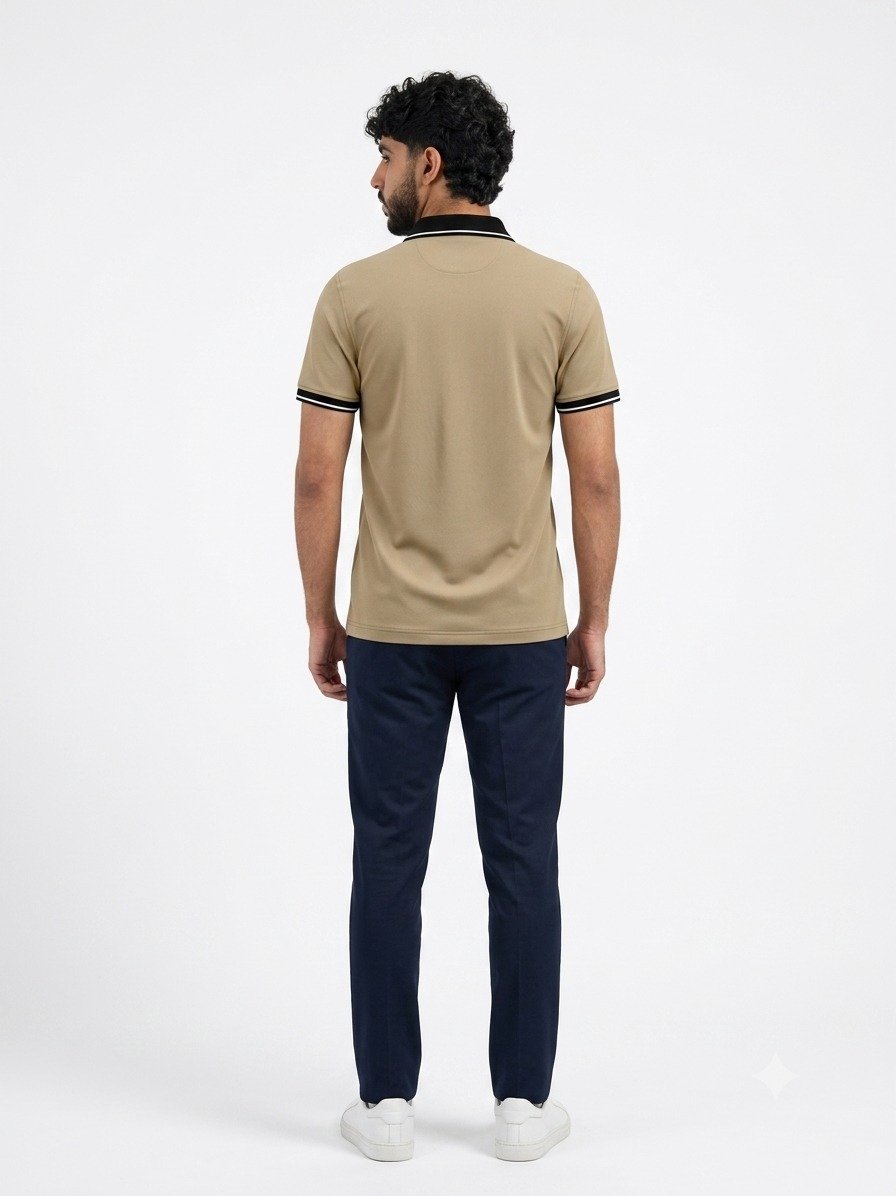Beige Polo T-Shirt - Image 4