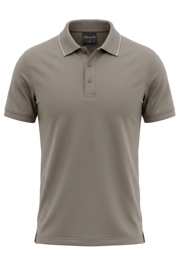 Grey Cotton Polo T-Shirt