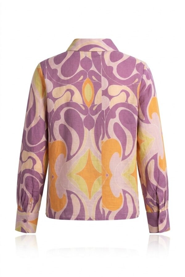 Women's Abstract Long-Sleeve Cotton Shirt