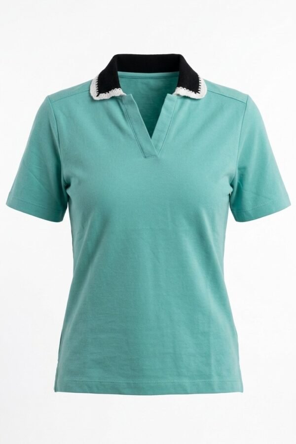 Women's Teal Green Polo Top