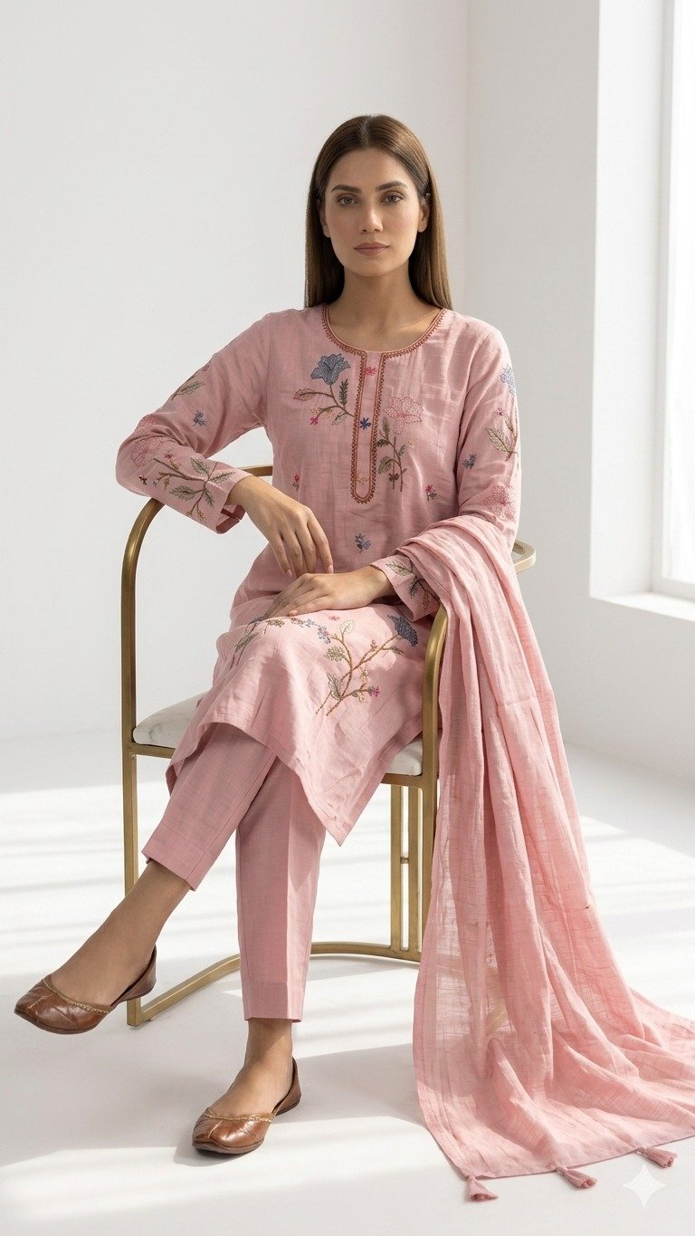 Women's Dusty Rose Floral 3-Piece Set - Image 4