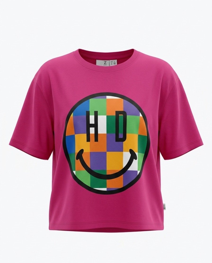 Women's Magenta Pink Graphic T-Shirt - Image 4