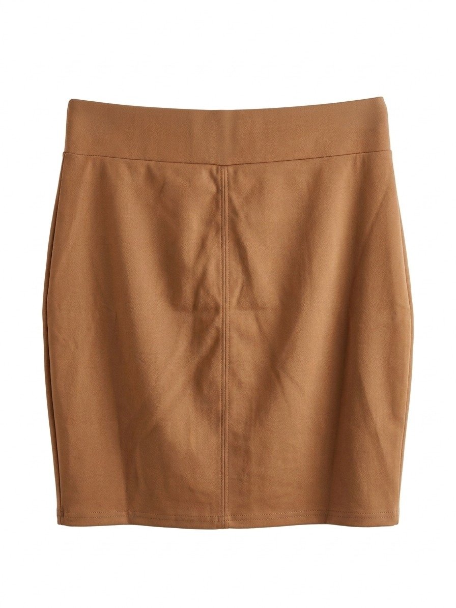 Women's Tan Button-Detail High-Waisted Pencil Skirt - Image 5