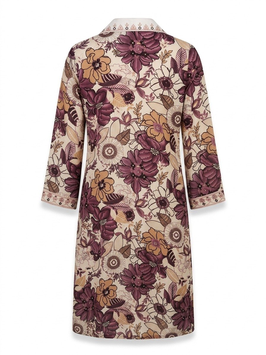 Floral Print Collared Straight Kurti - Image 3