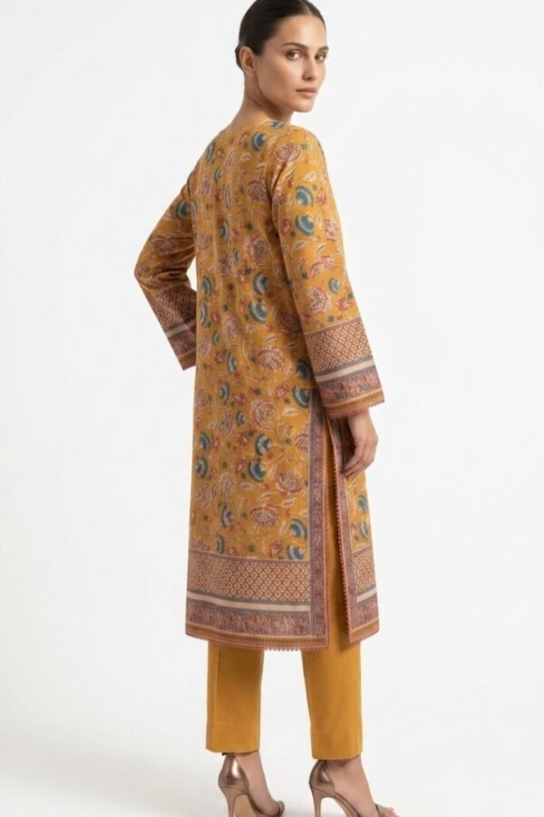 Mustard Yellow Floral Printed Kurti