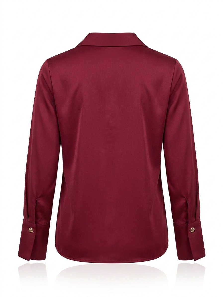 Burgundy Button-Down Formal Shirt - Image 3