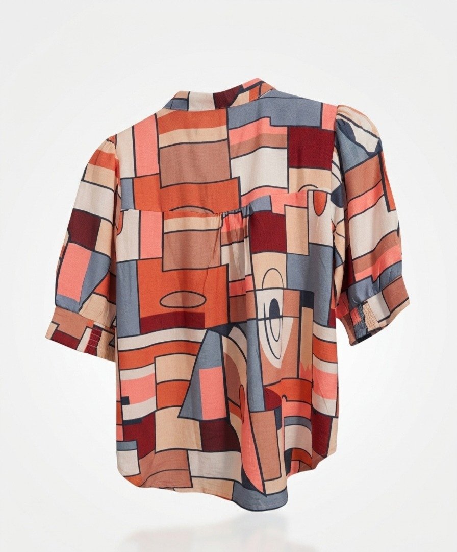 Abstract Print Casual Shirt Top - Image 5